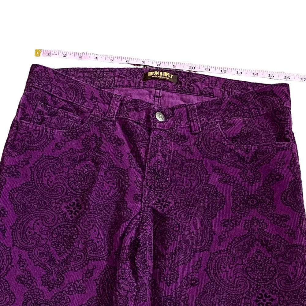 RUN & FLY - SIZE 32T - BRIGHT PURPLE CORDUROY  - BELL BOTTOM PANTS - RETRO B1 - Picture 5 of 9